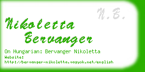 nikoletta bervanger business card